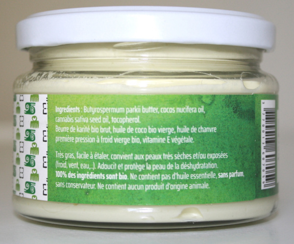 Etiquette du baume 280 ml au karité BIO